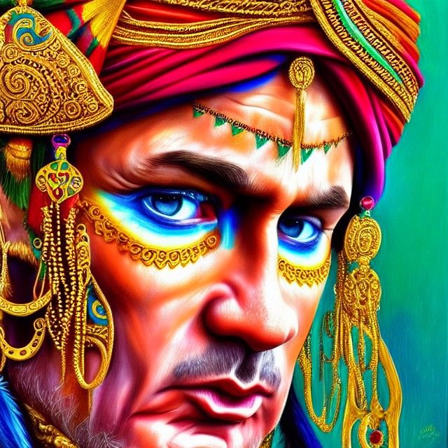 Ornate Psychedelic Portrait of a President