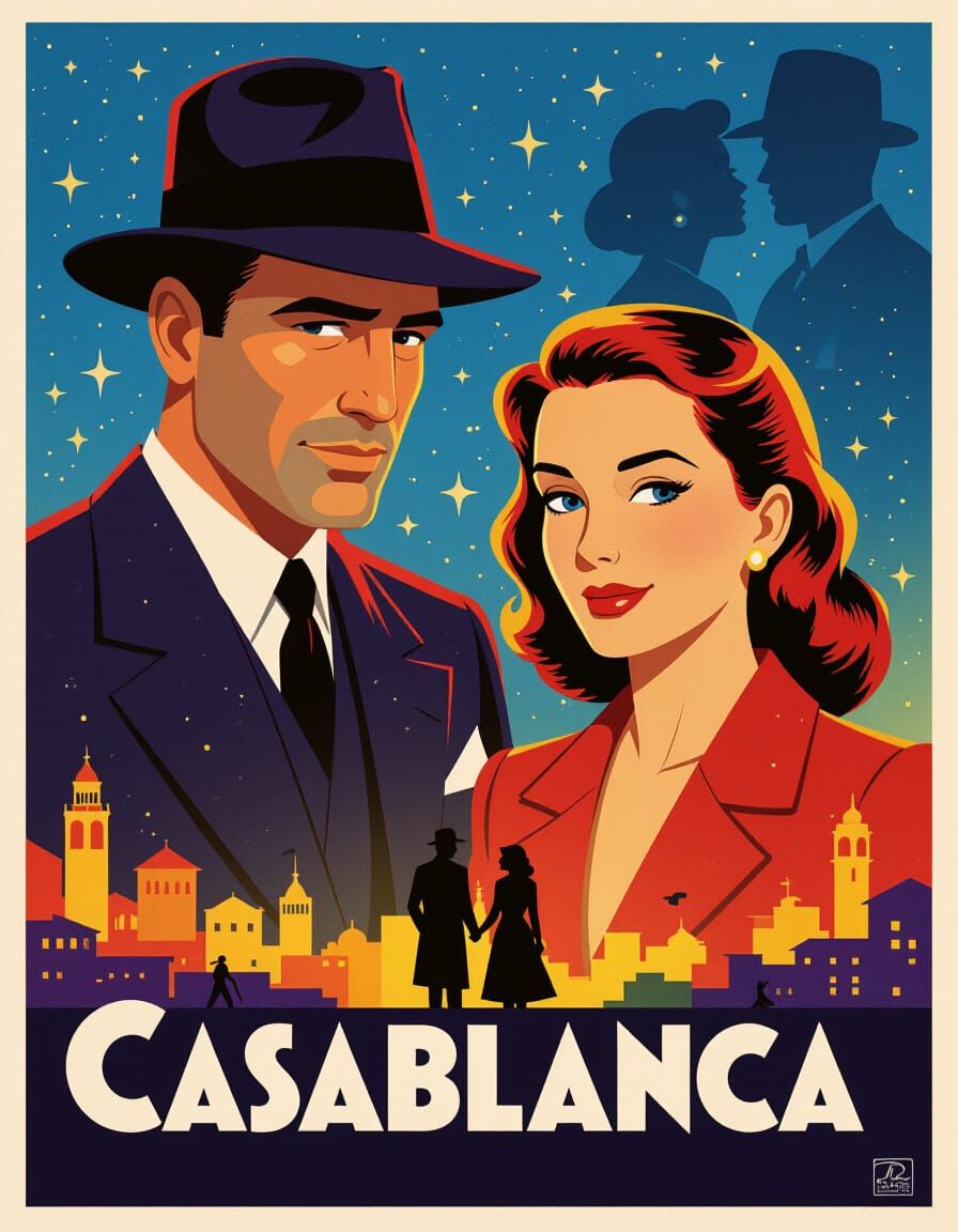 Casablanca Modern Cartoon Movie Poster