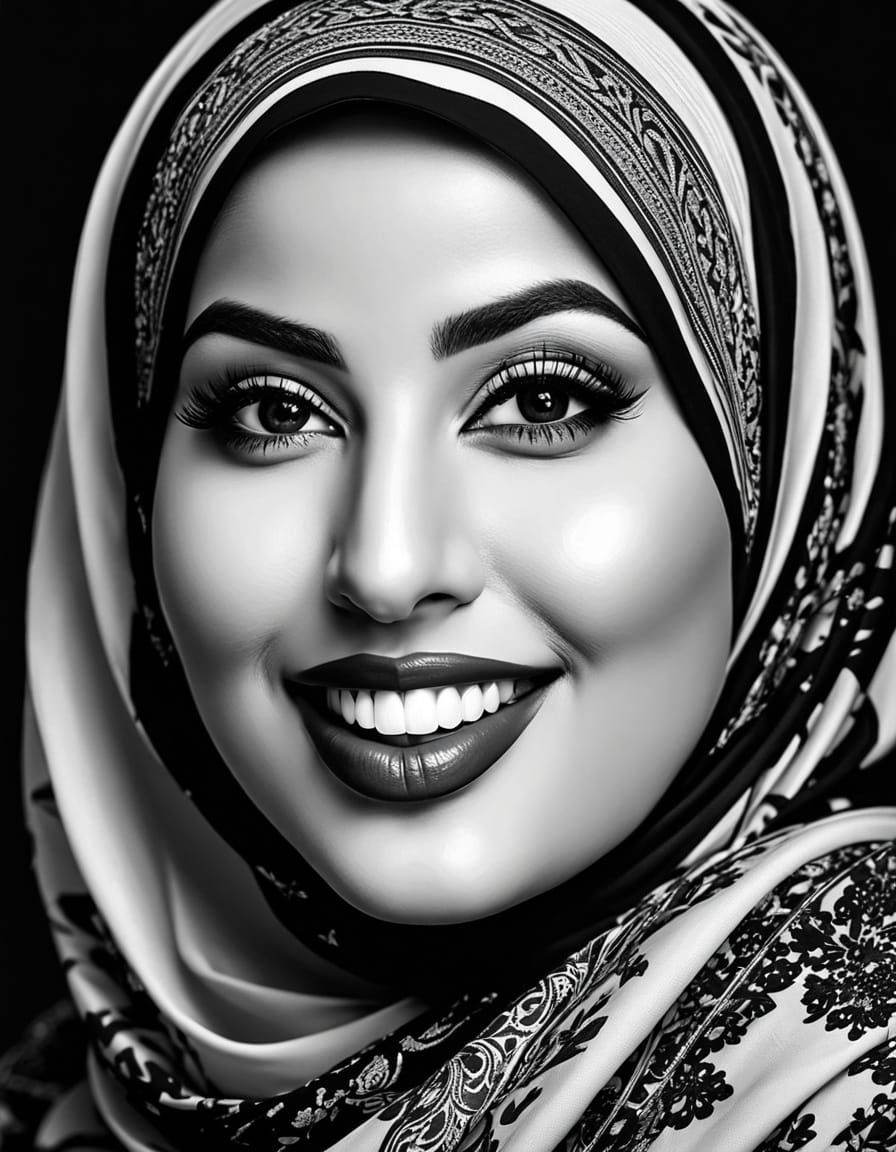 Elegant Middle Eastern Woman in Pop Art Portrait