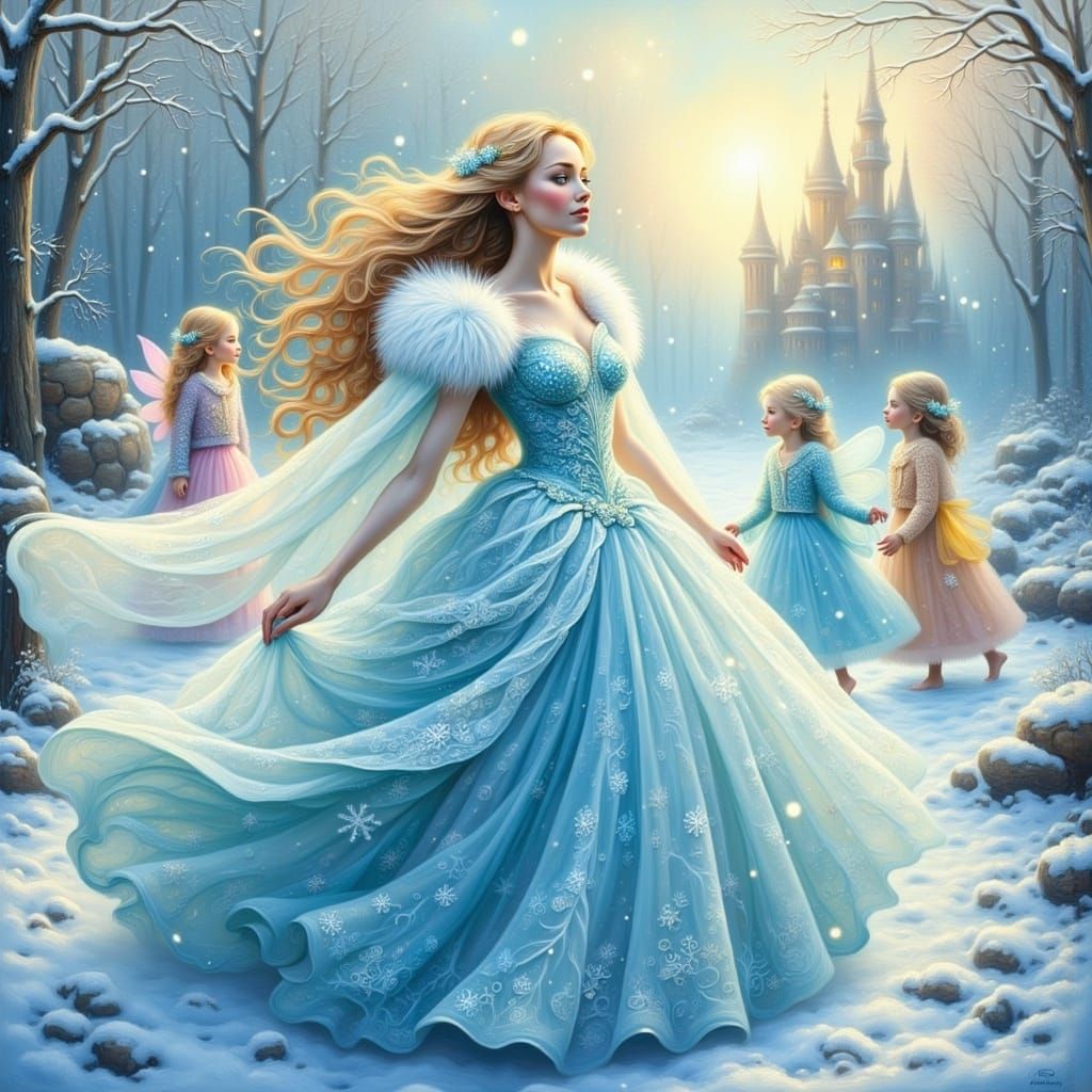 Cinderella's Winter Ball: A Digital Painting