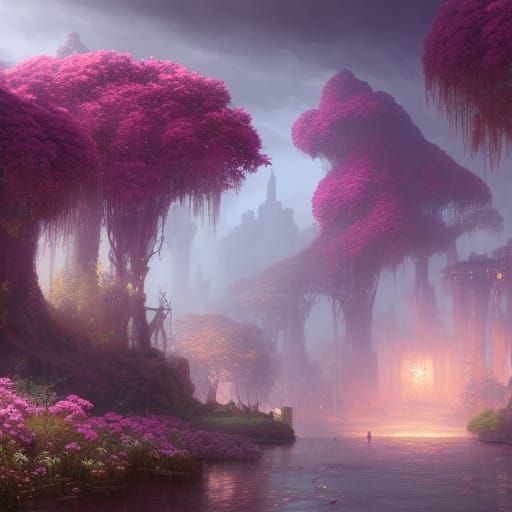 Fantastical Matte Painting in Deep Color
