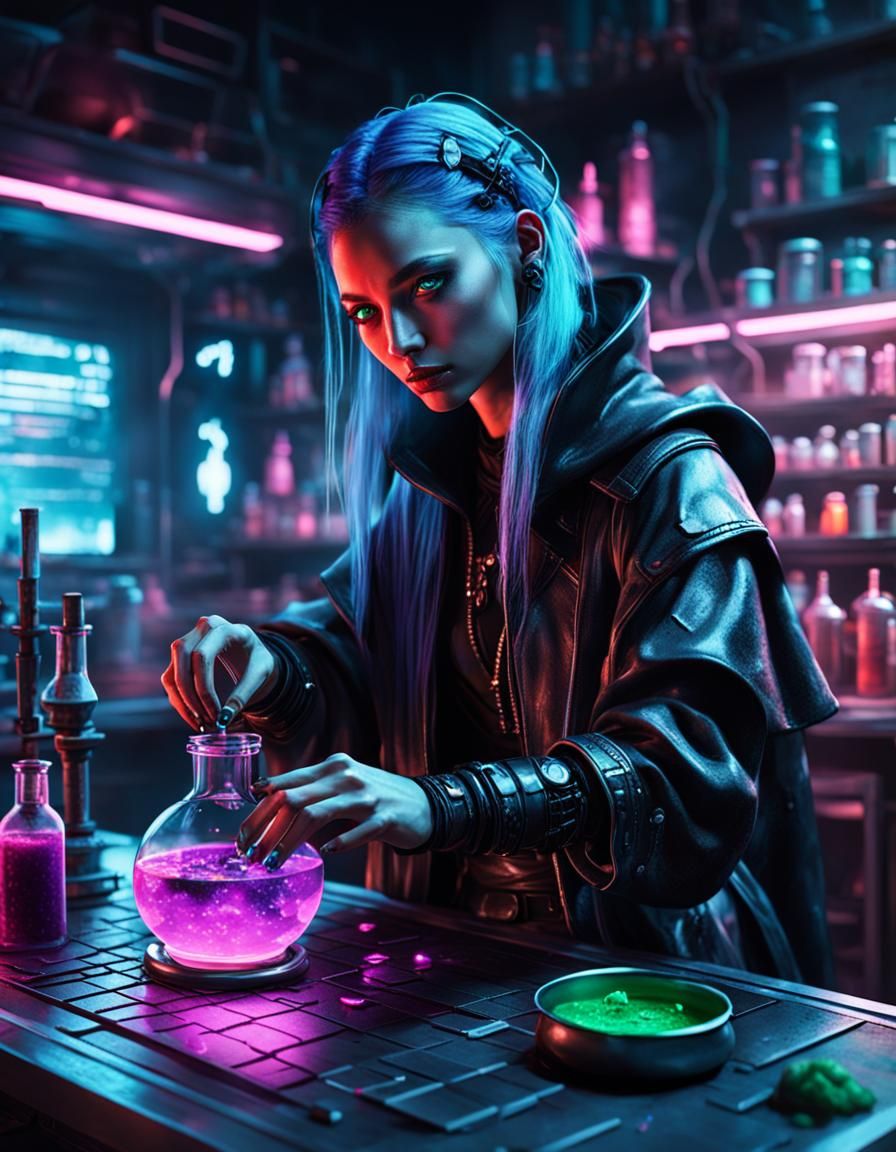 Cyberpunk witch
