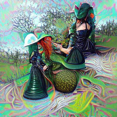 Lizardfolk Witch Queen in Orchard