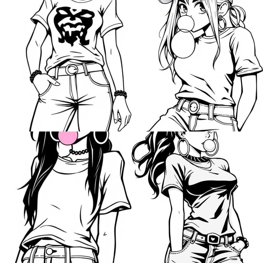 Rebel Female Icon in Bold Black and White