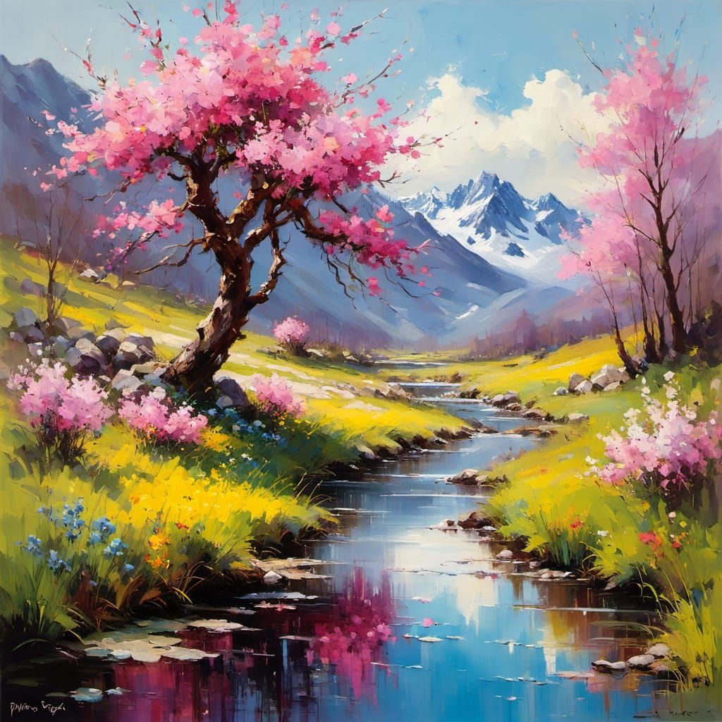 Pink, green, blue, ... the colours of spring!!