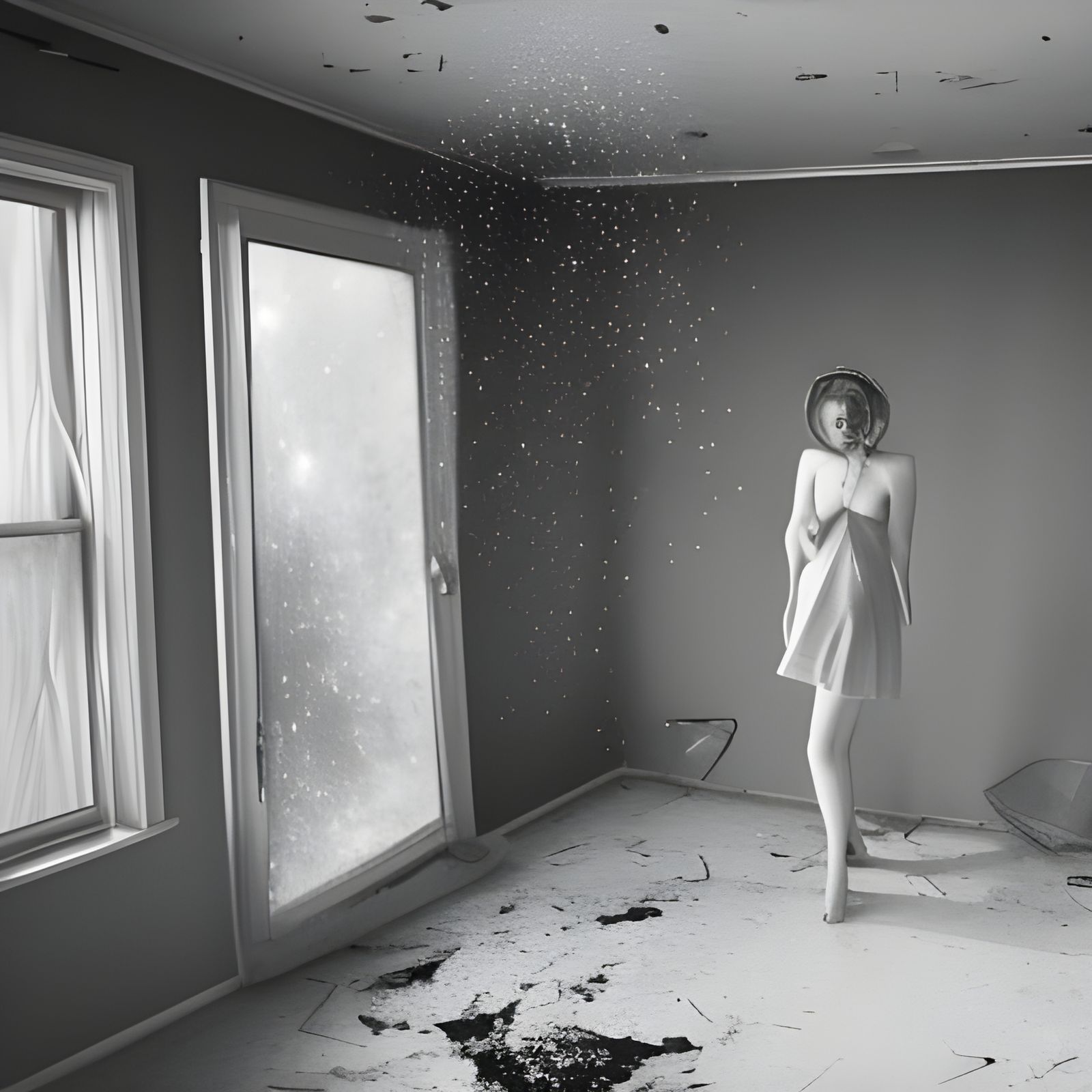 Woman in Space: Surreal and Gritty Sci-Fi Scene