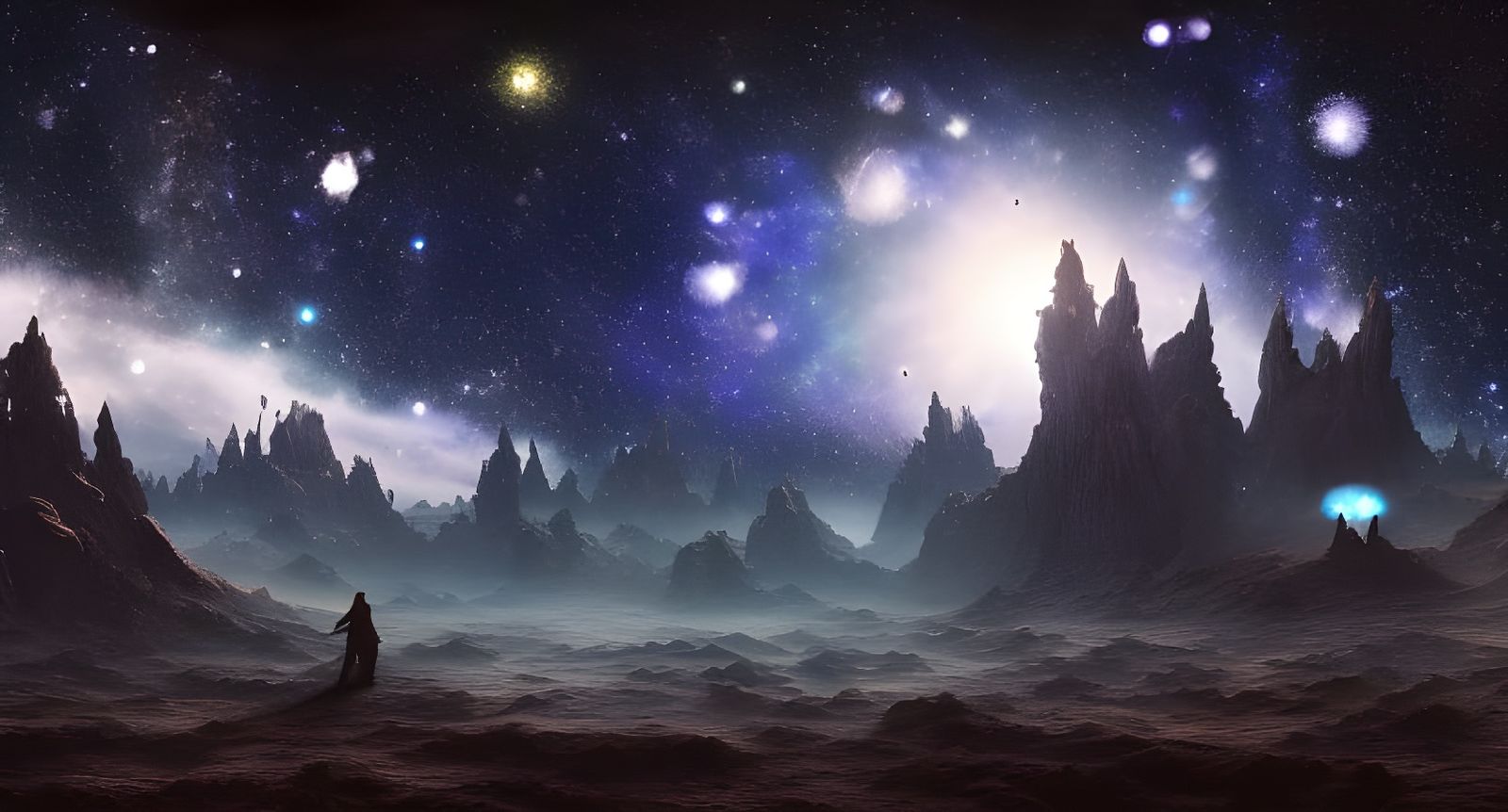 Epic Starry Night Sky with Planets and Nebulae