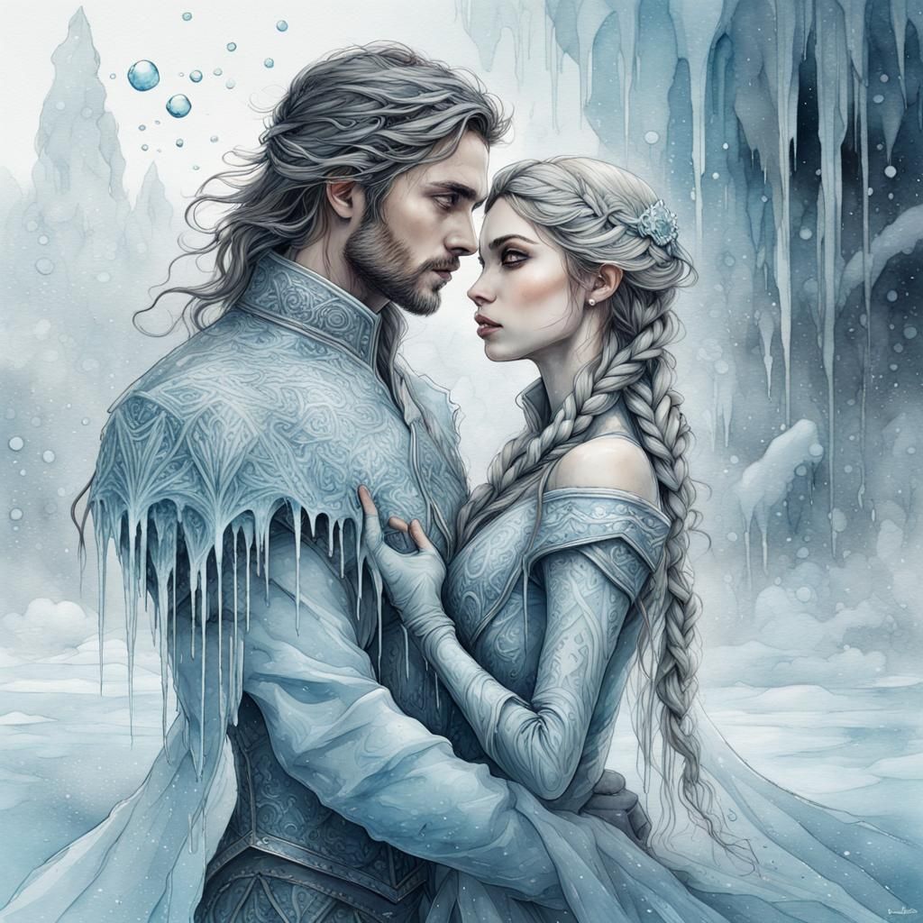 Ice Princess and Prince Frozen in Time