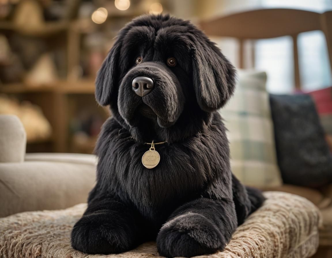 Nostalgic Newfoundland Dog Plushie Still Life