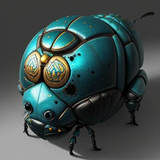 Anthropomorphic Scarab Beetle Portrait in Hyperrealistic Sty...