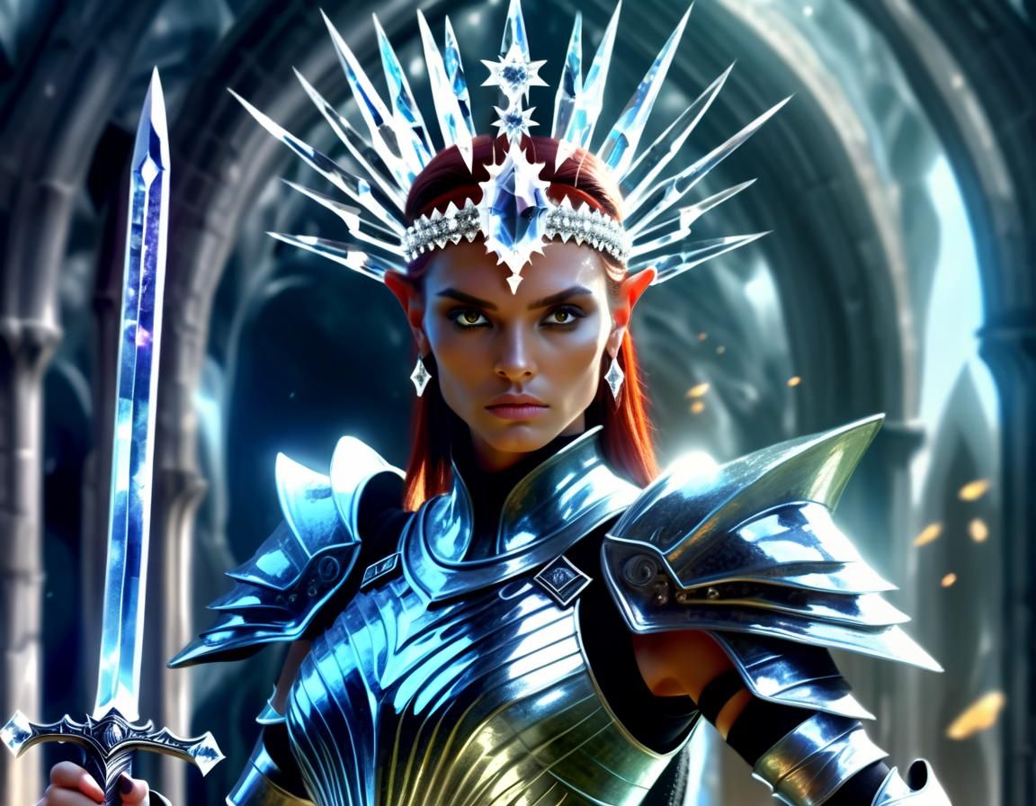 Alien Crystal Knight Warrior on Alien Planet