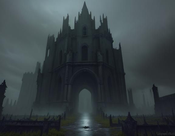 Dark Academia: Abandoned City Gateway in Fantasy Art