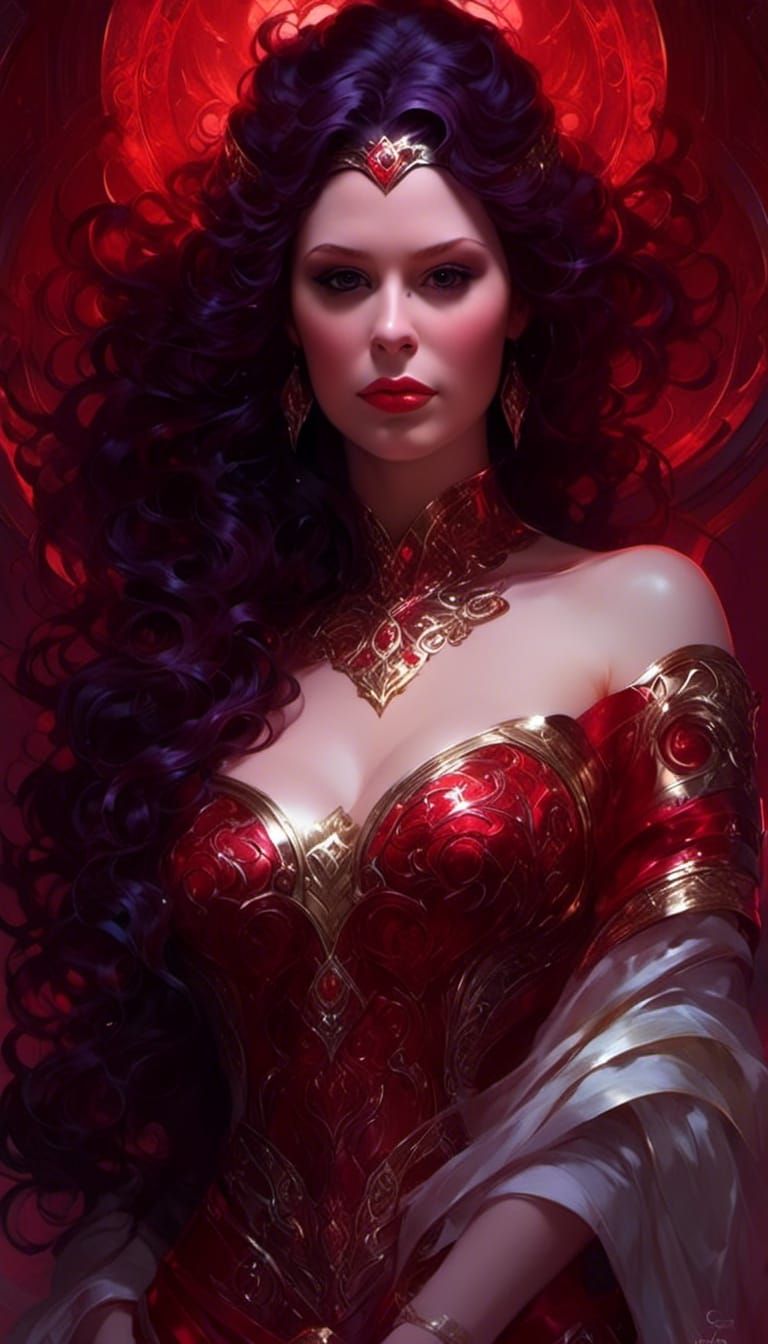 Red-Headed Goddess Portrait in Hyperrealistic Style