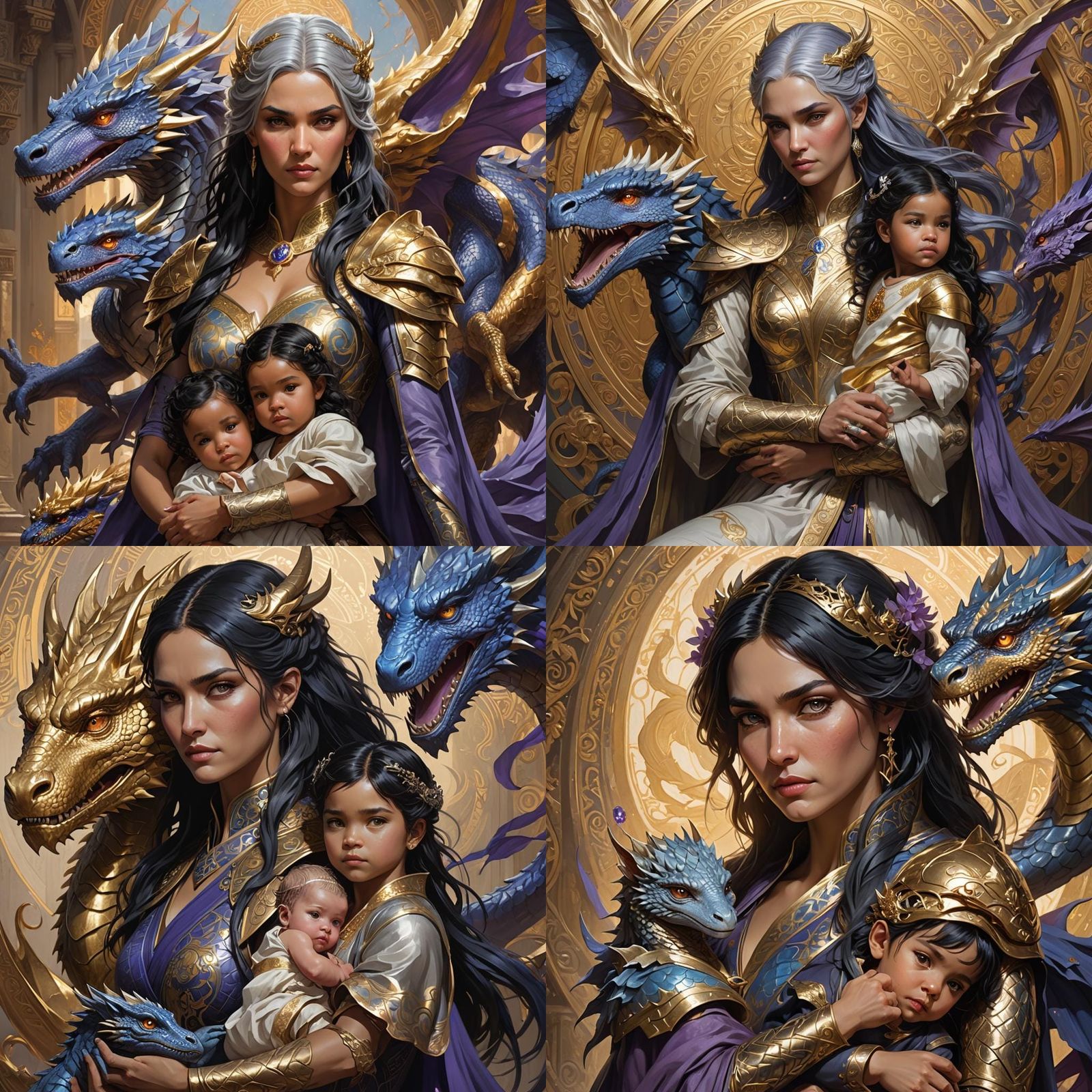 Martell Woman and Dragon, Detailed Fantasy Portrait