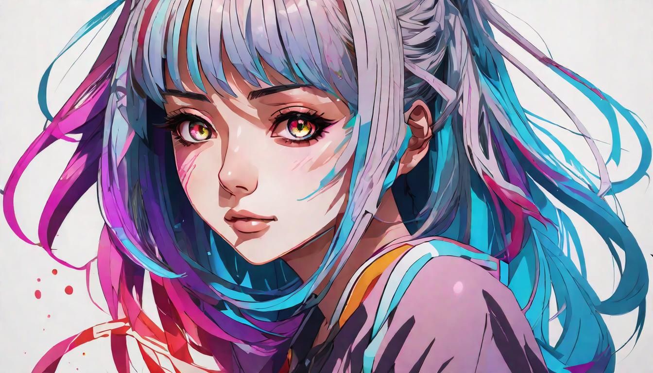 Vibrant Anime-Style Portrait of a Girl
