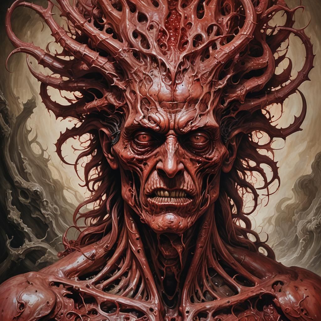 Grotesque God in Surreal Naturalism Style