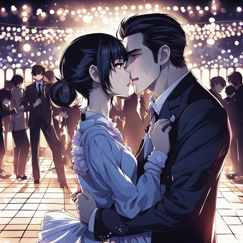 Passionate Kiss on the Dance Floor: Anime Style