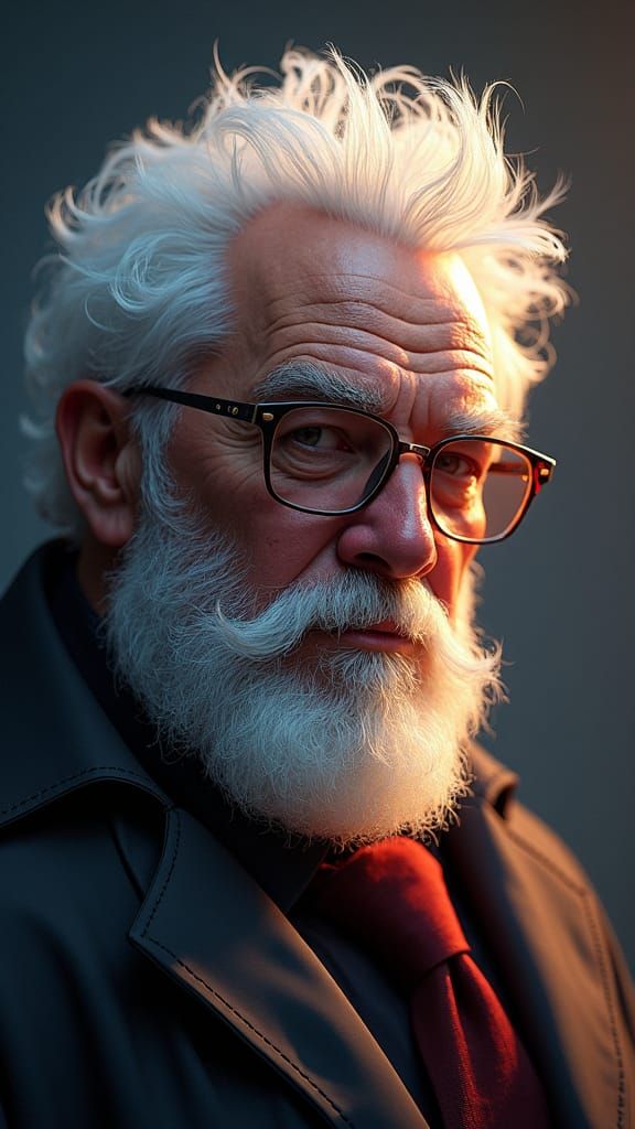 Detailed Portrait of an Older Man in Digital Art Style
