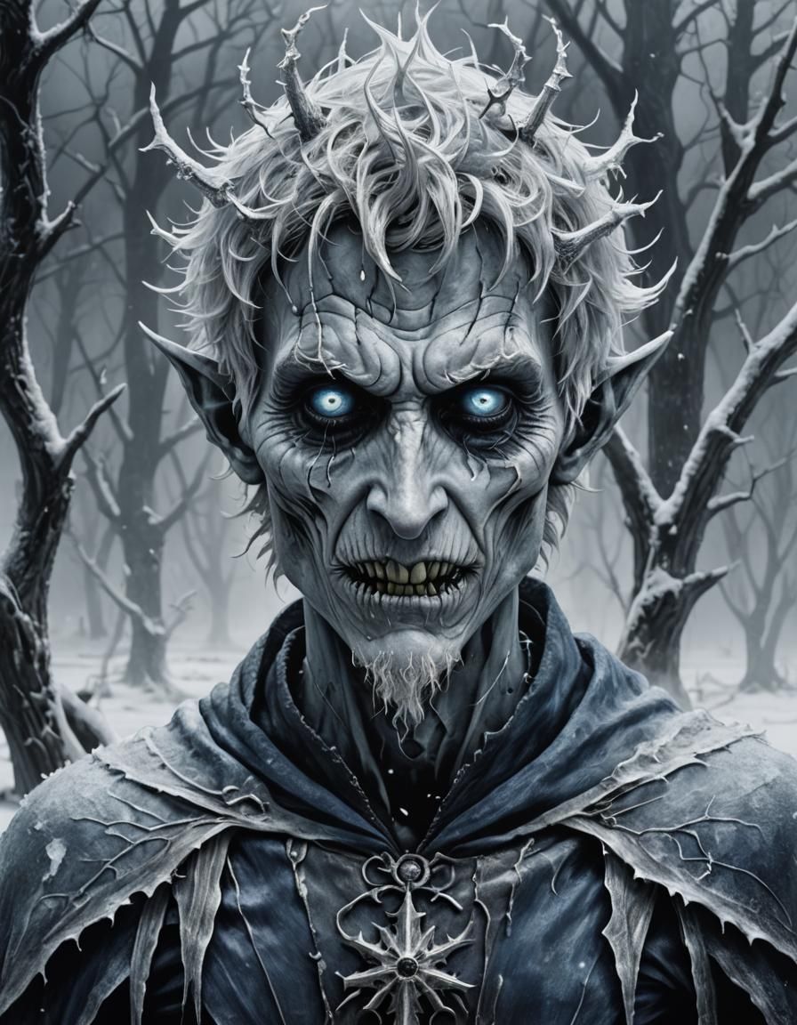 Creepy Jack Frost in Gothic Horror Style