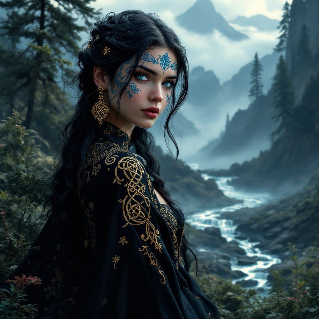 Celtic Goddess in Mystical Highlands