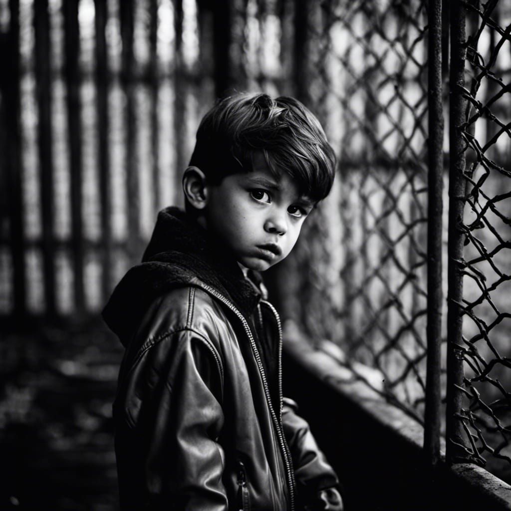 Pouty Boy in Abandoned Zoo, Film Noir Style