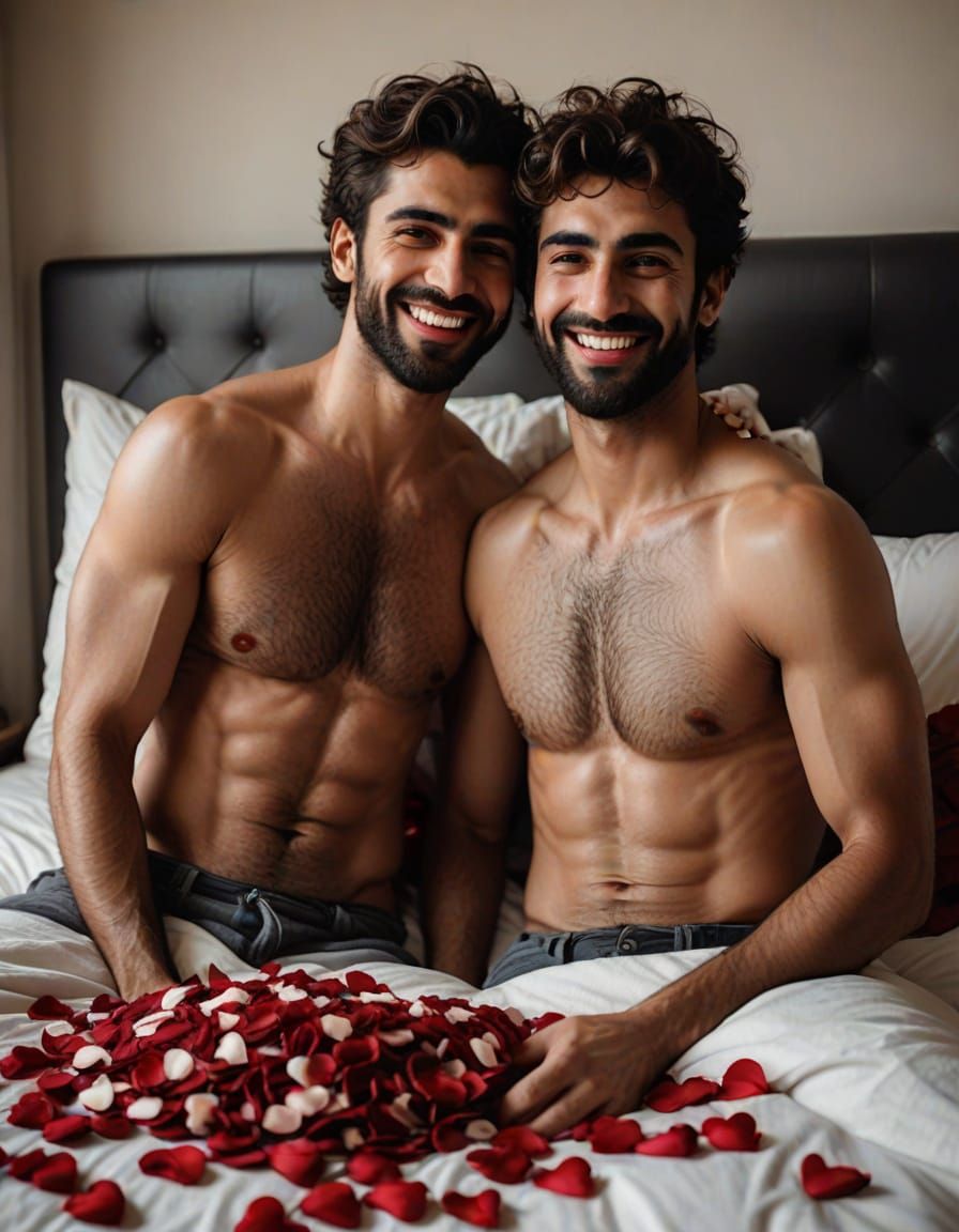 Two Arabic Lovers Embracing in Intimate Valentine's Moment