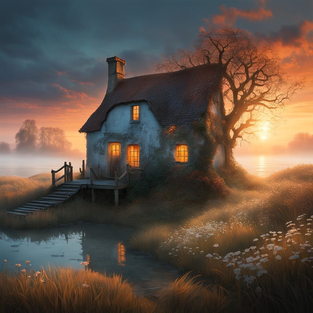 Dreamy Isle of Wight Landscape at Sunset