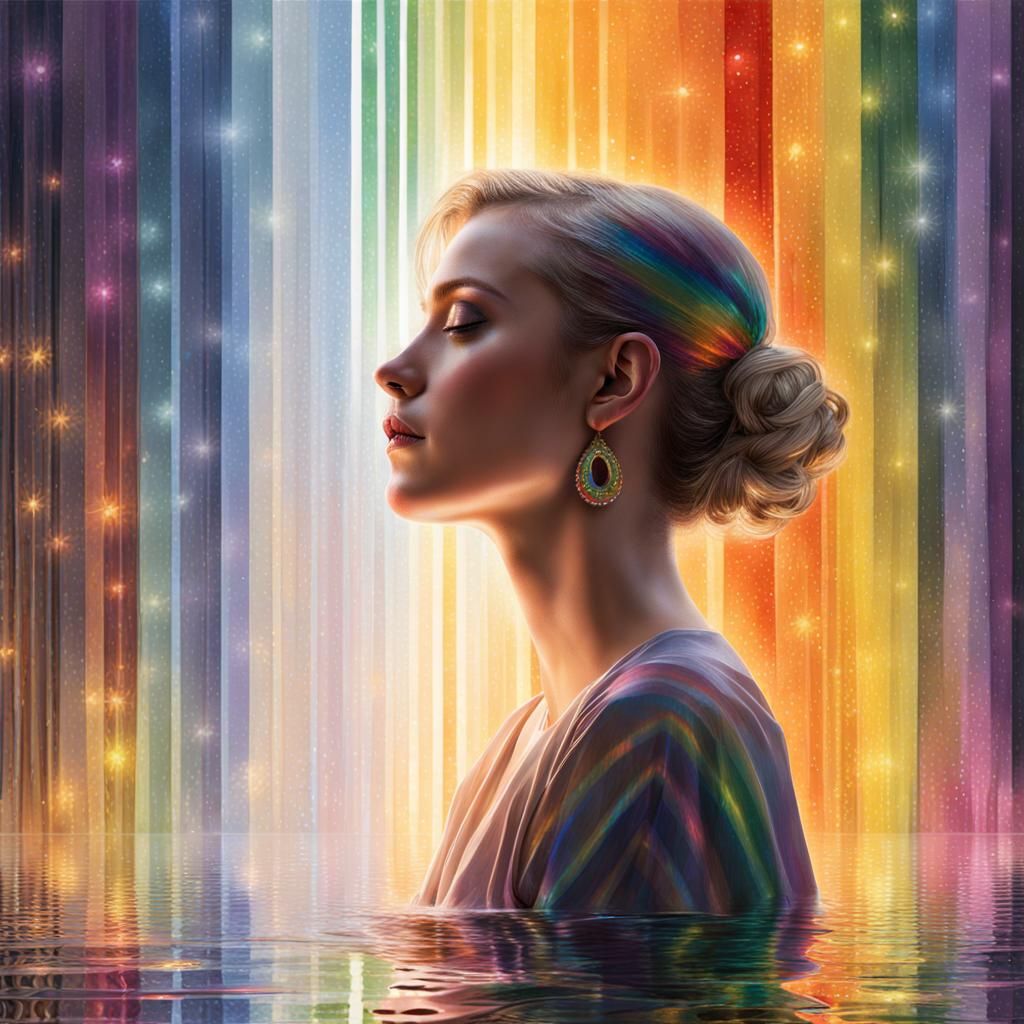 Pride Rainbow Sorority President in Volumetric Lighting