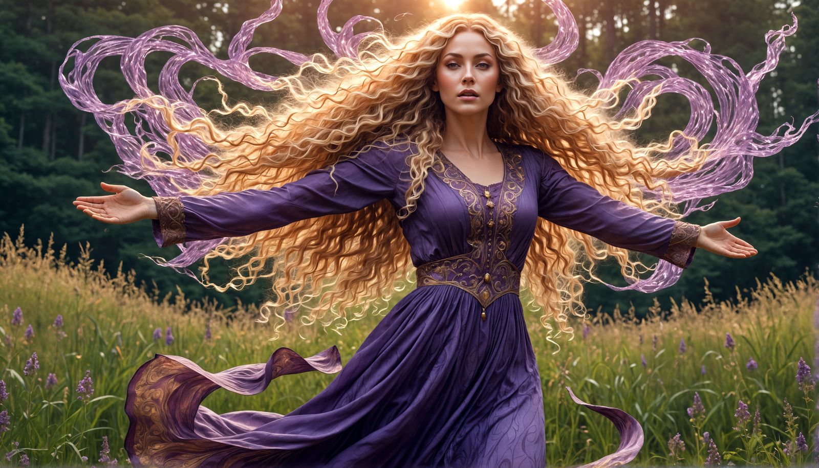 Energy Medicine Woman in Art Nouveau Style