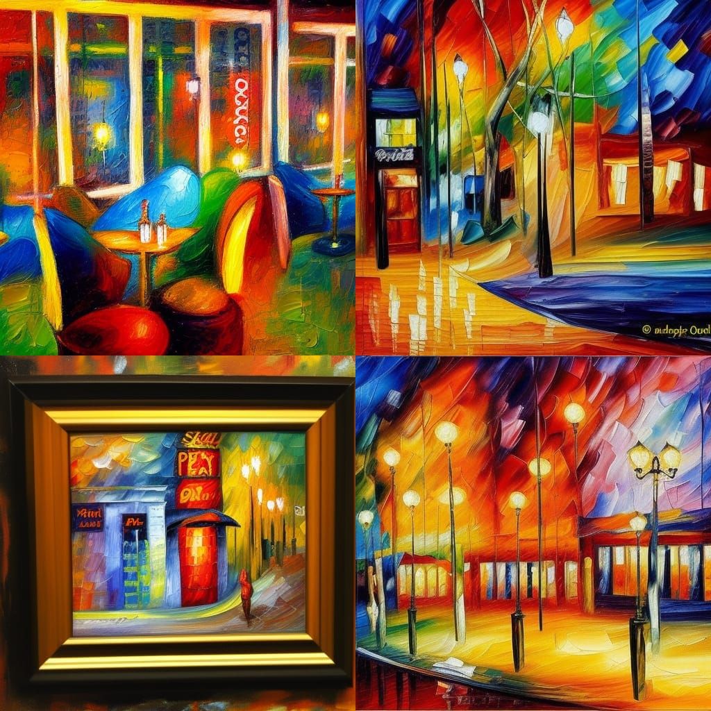 Colorful Speakeasy Bar in Post-Impressionist Style