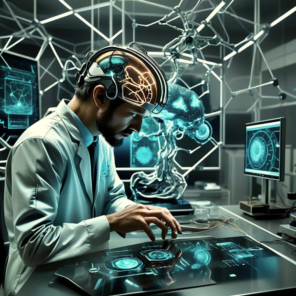 Dream Engineer's Bioluminescent Cyberpunk Lab