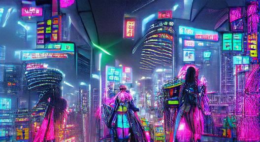 Futuristic Neon Cityscape: A Cyberpunk Japan