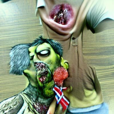 Grotesque Zombie with Decayed Throat