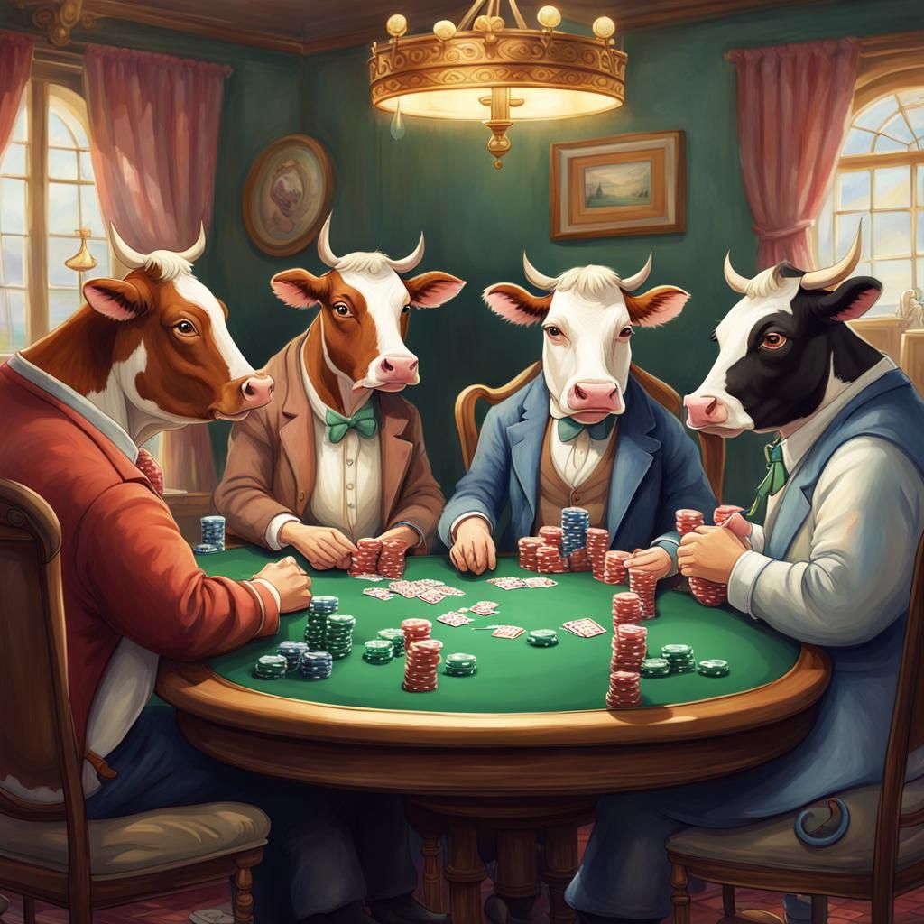 Cows Playing Poker