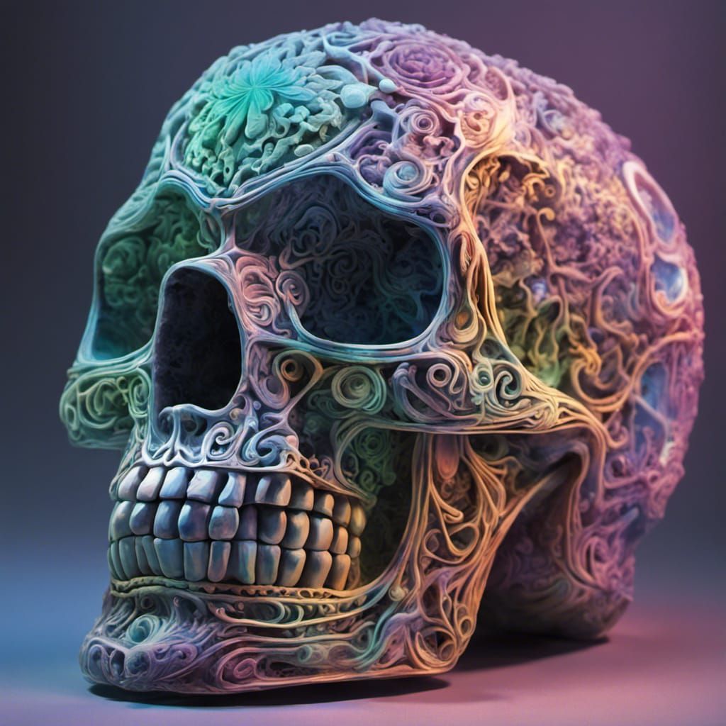 Glowing Crystal Skull in Aztec Ruins