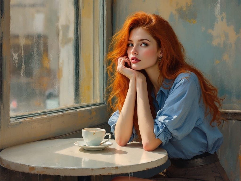 Surrealism Meets Hyper-Realism in a Dazzling Café Scene