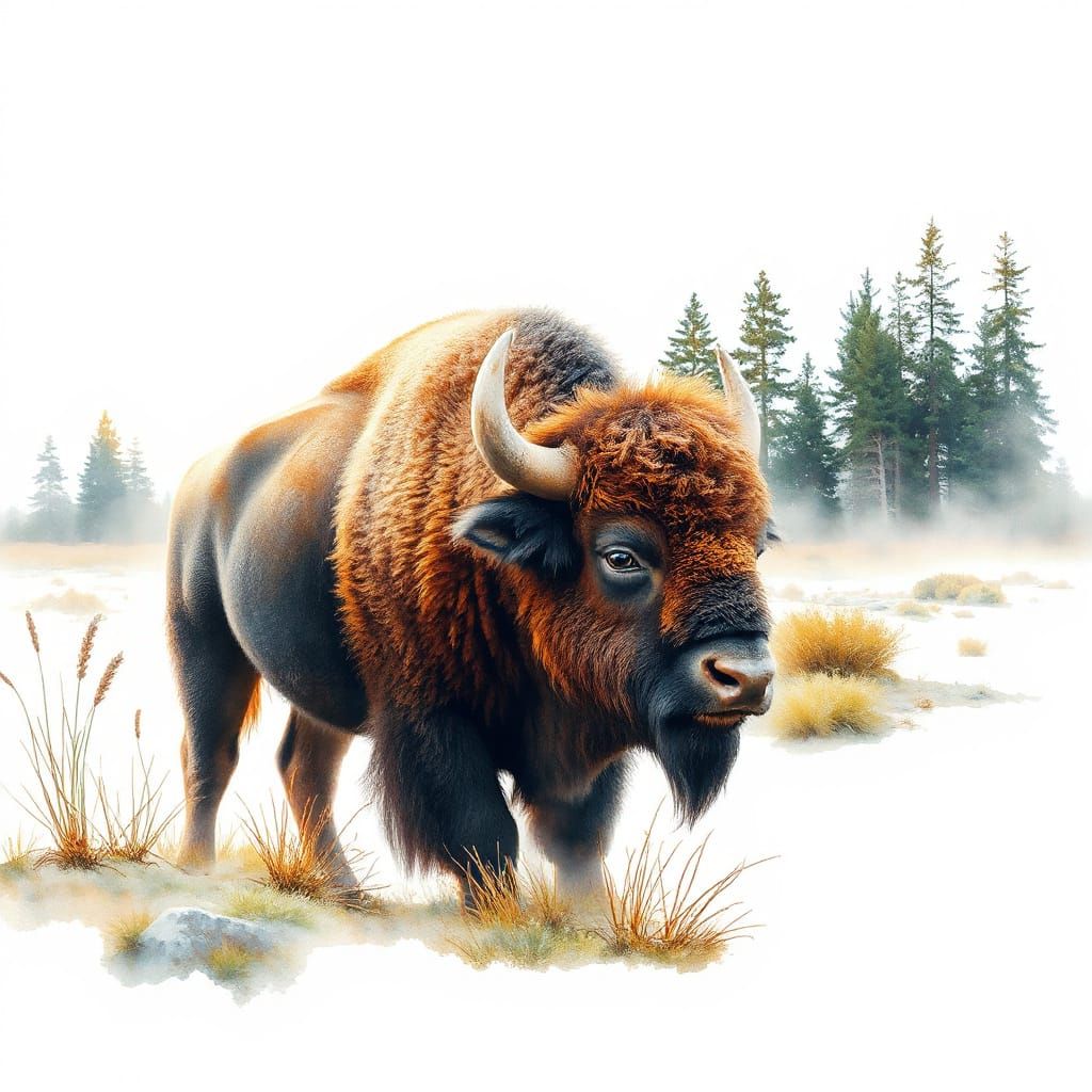 vibrant American bison