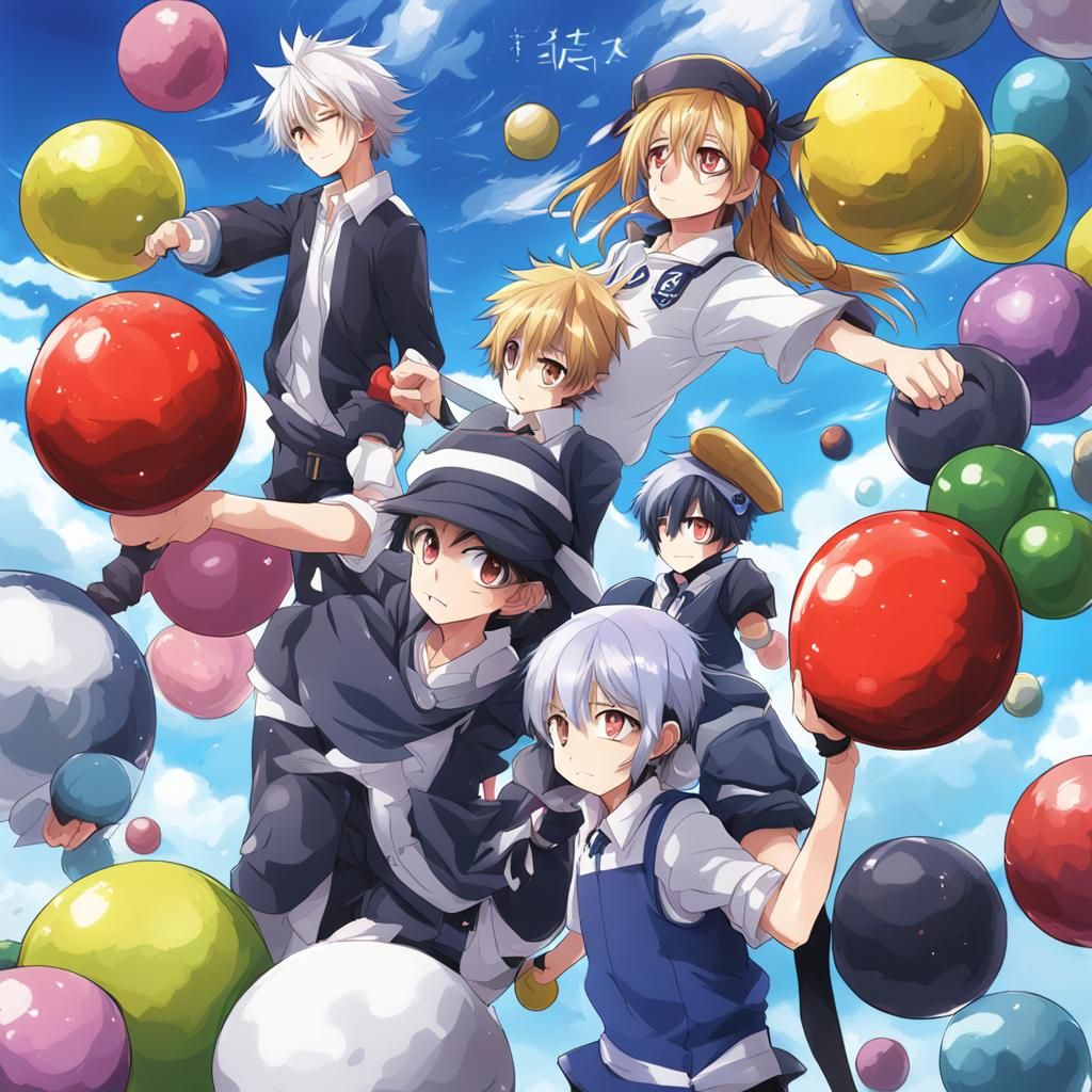 Anime Style Balls Illustration