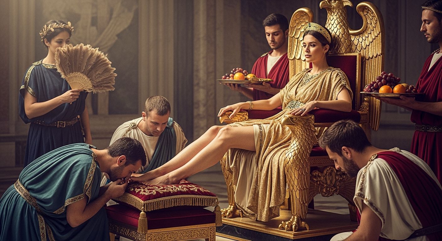 Roman Empress on Eagle Throne in Imperial Palace