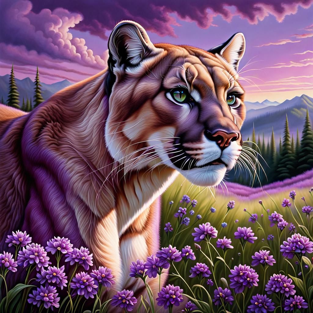 Purple Cougar's Airbrushed Meadow Dream