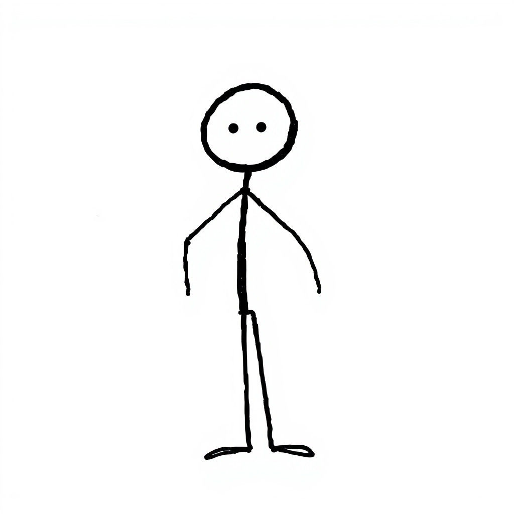 Simple Stick Figure in Hand-Drawn Style