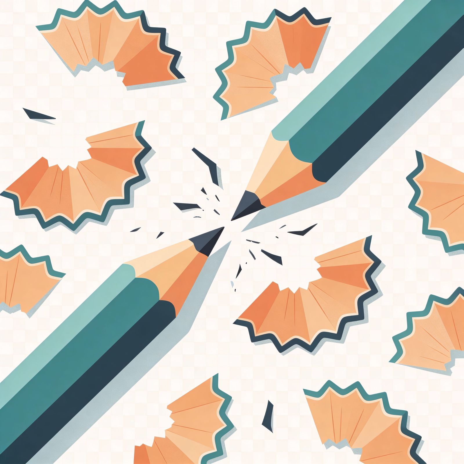 Clean Flat Vector Illustration of Pencil Shavings