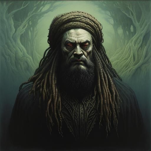 Bray Wyatt Portrait in Beksinski Style