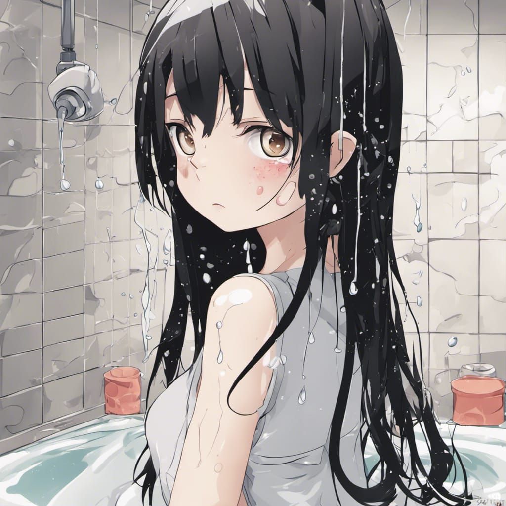 Anime Girl in Exploding Shower