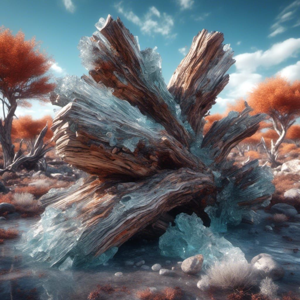 Petrified Wood Logs in Arizona: Detailed Matte Painting