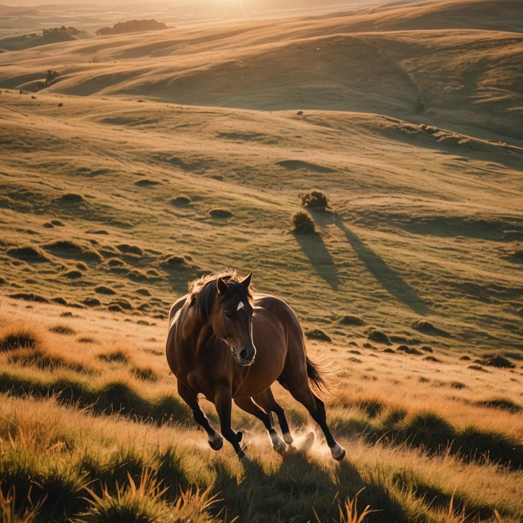 Majestic Horse Silhouette at Sunset