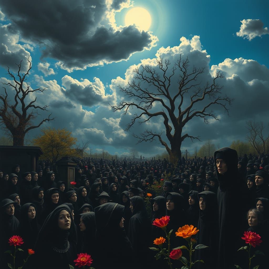 Surrealist Funeral Scene in Ornans