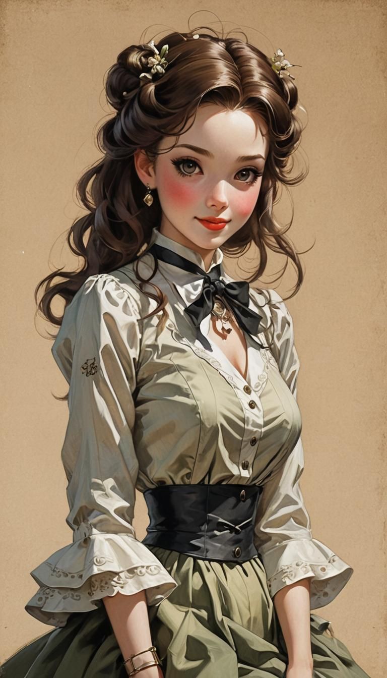 Anime Doll in Glass Dress with Flowers