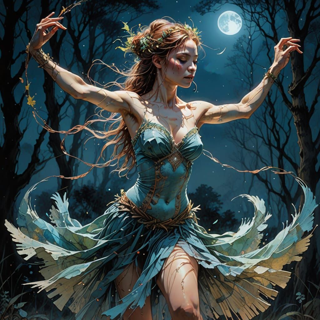 Celestial Dancer in Noctilucent Moonlight