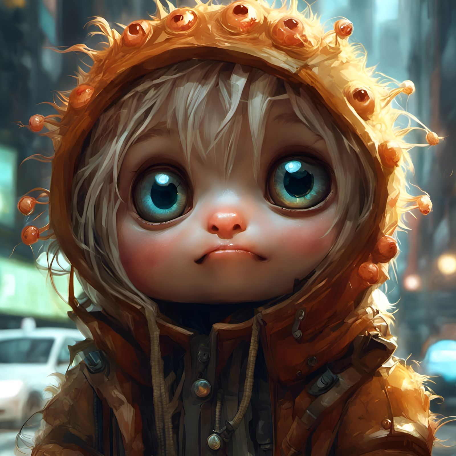 Chibi Spaghetti Monster Portrait in 3D Style